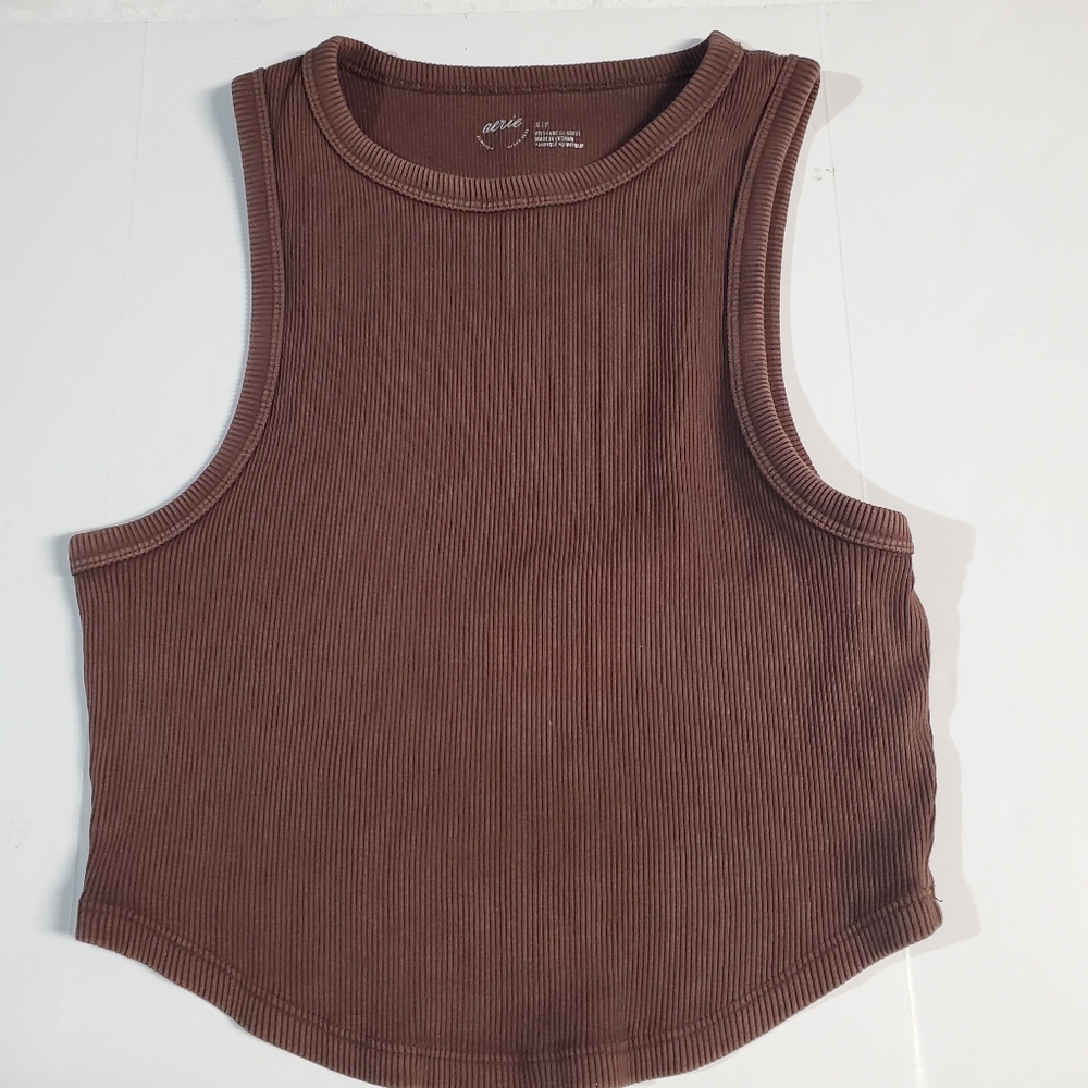 Aerie - Brown Ribbed Tank Top